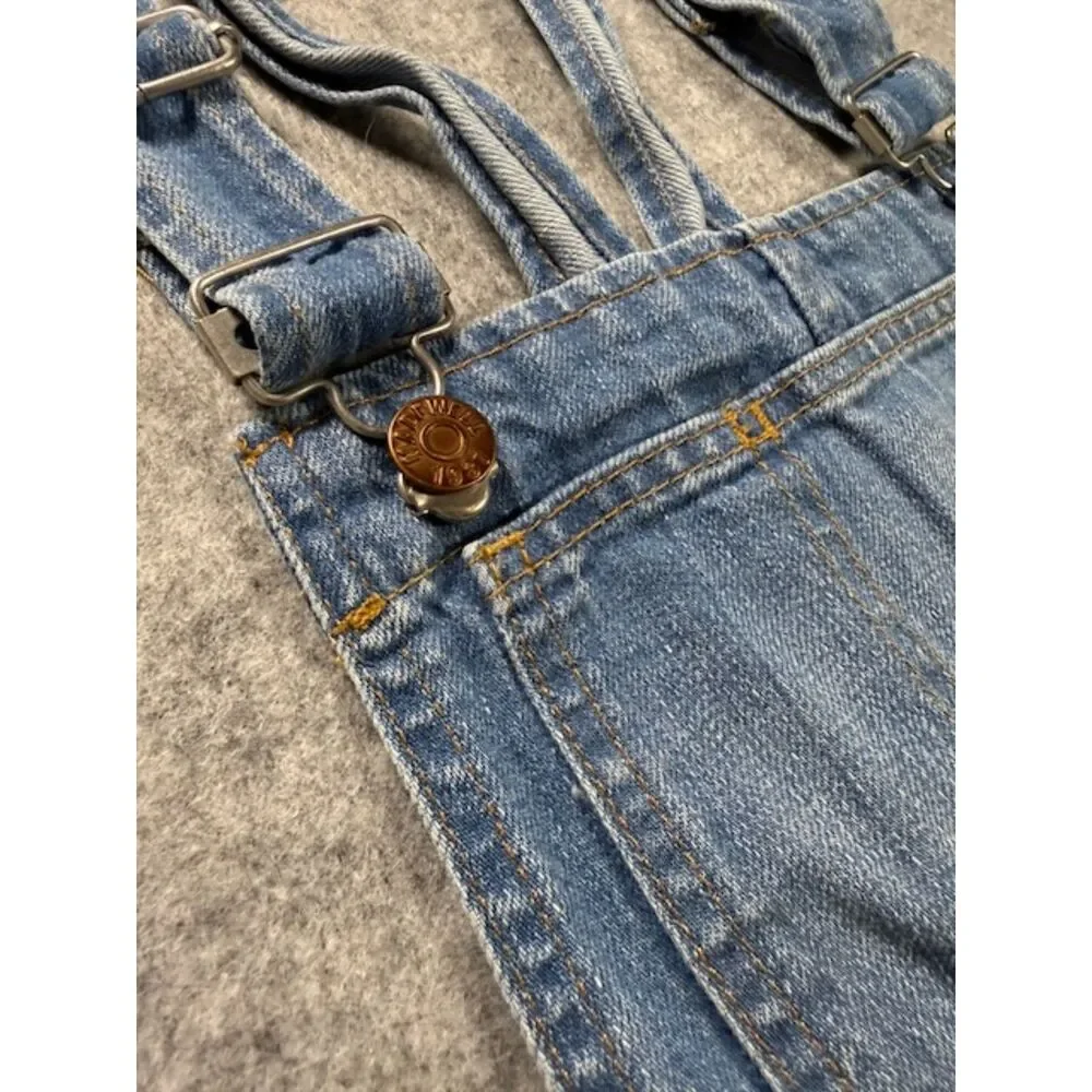 Madewell Denim Short Overalls Women's S Blue 100% Cotton Raw Hem Bib Shortalls